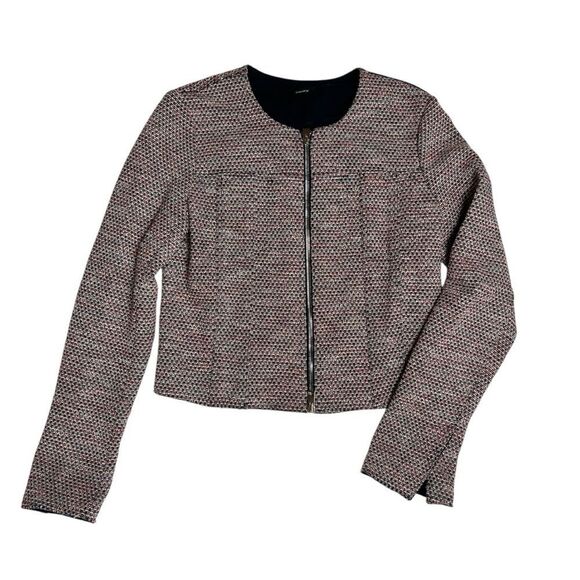 Theory Ualana Z Beacon Tweed Jacket Zip Semi-Crop Size 6 - Picture 10 of 10